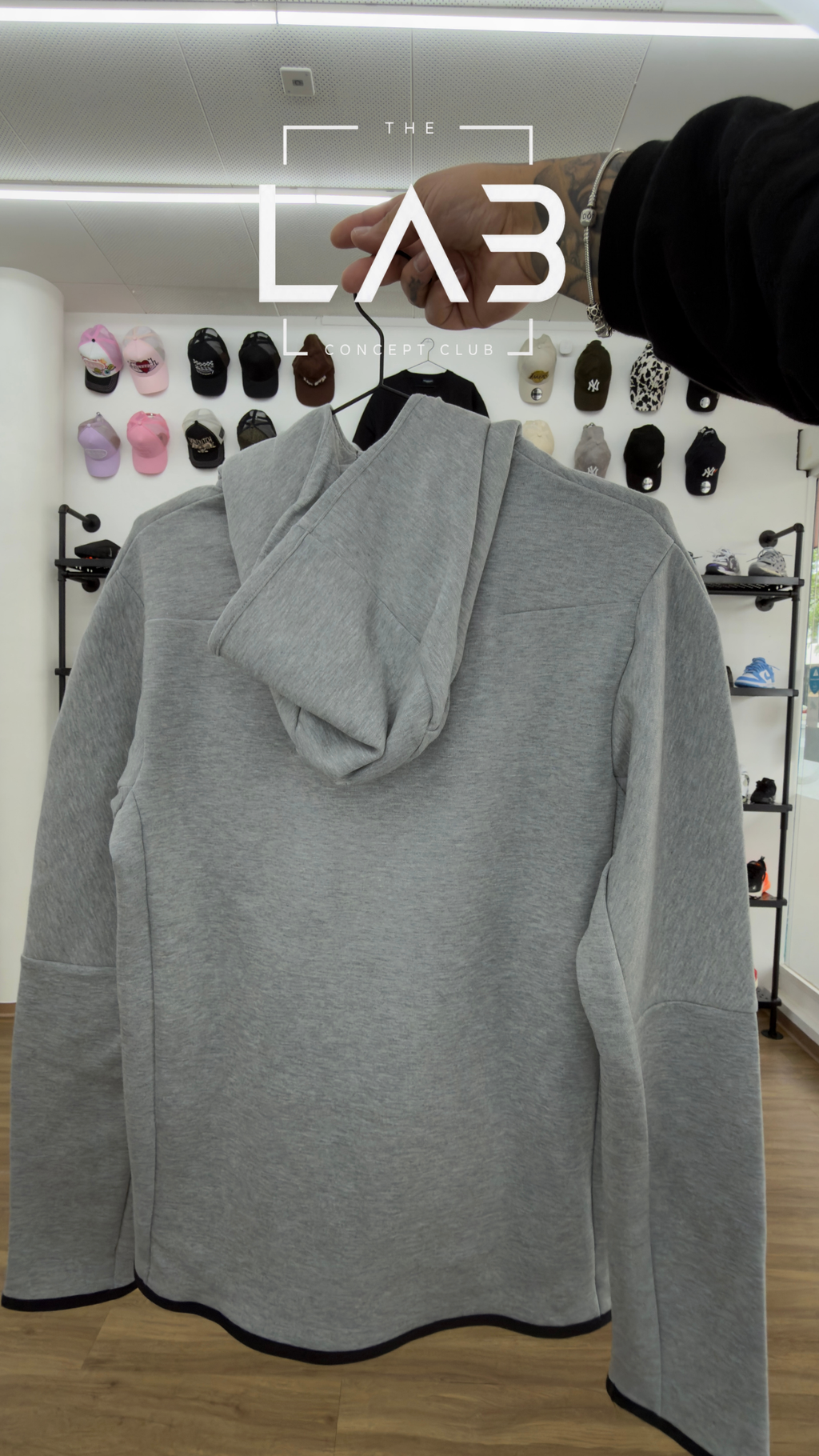 Nike Sportswear Tech Fleece Full-Zip Hoodie & Joggers Set Dark Heather Grey/Black