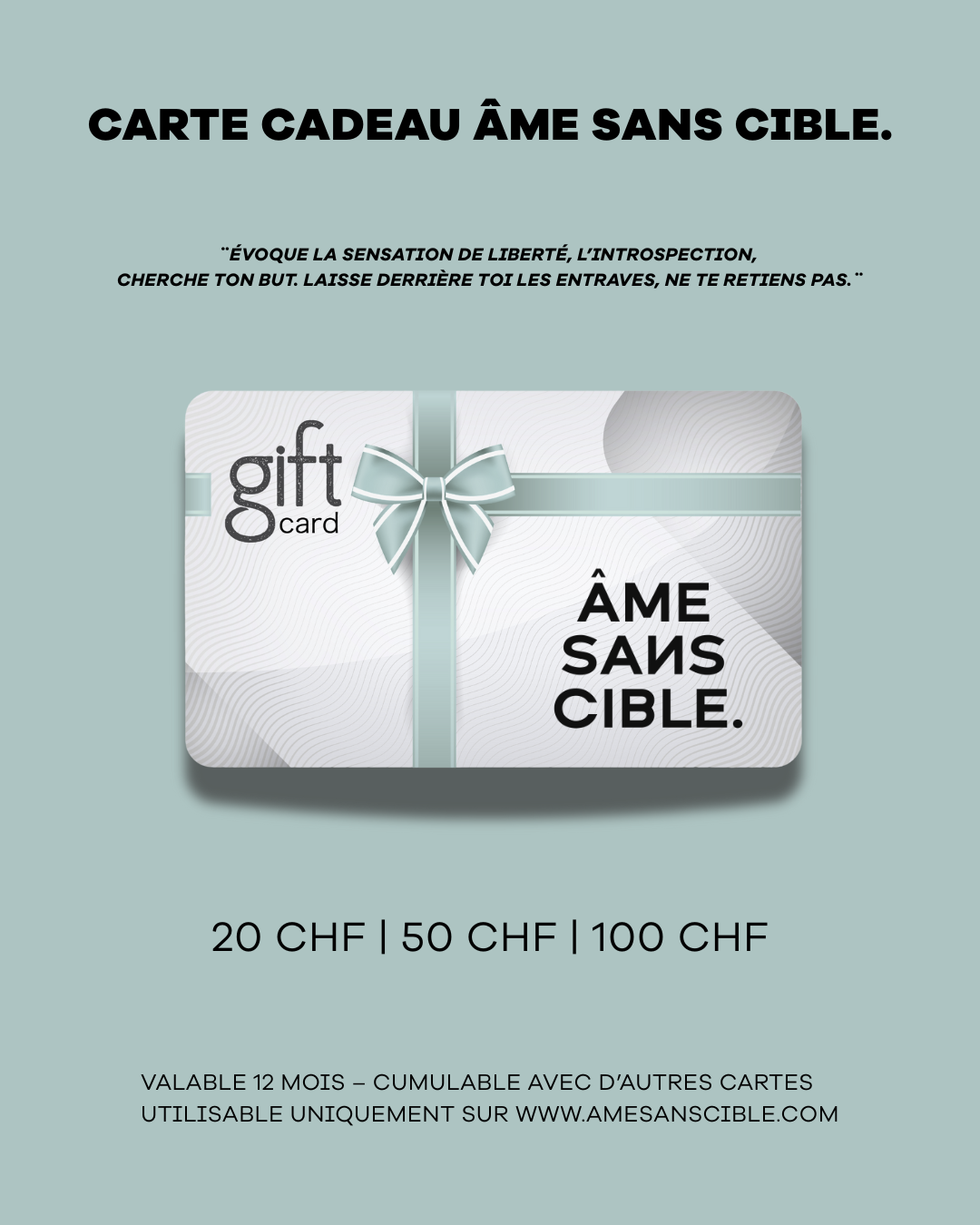 Carte Cadeau ÂME SANS CIBLE.
