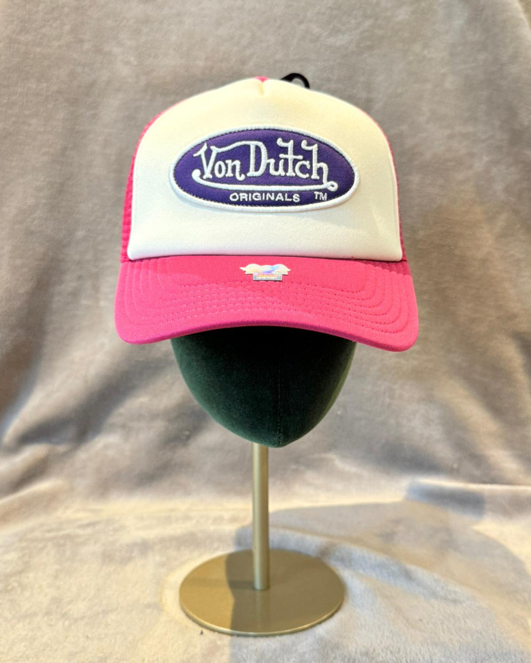 Von Dutch Originals Pink &amp; White Trucker