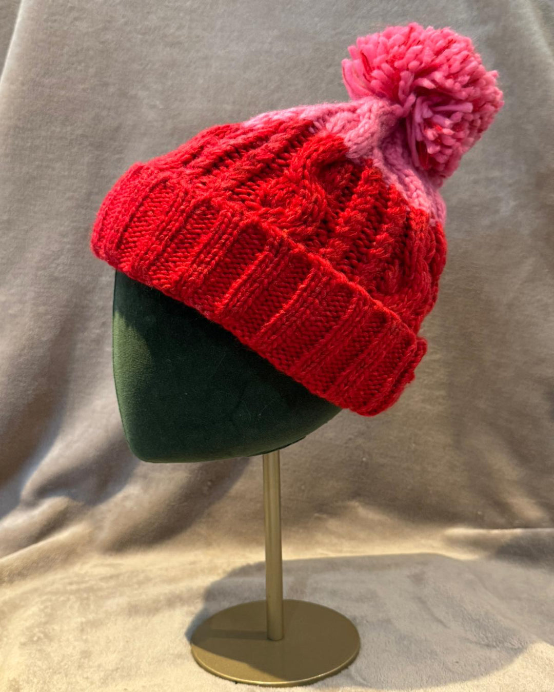 Bonnet Winter Edition Rouge & Rose (Pompon)